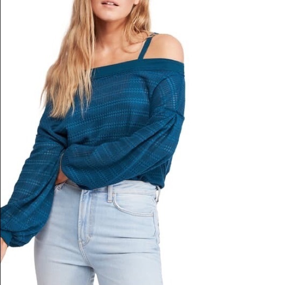 Free People Sweaters - FREE PEOPLE Sistine Hacci Top in Teal Treasure New